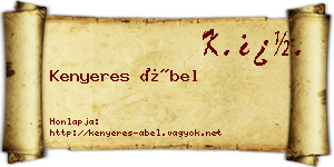 Kenyeres Ábel névjegykártya
